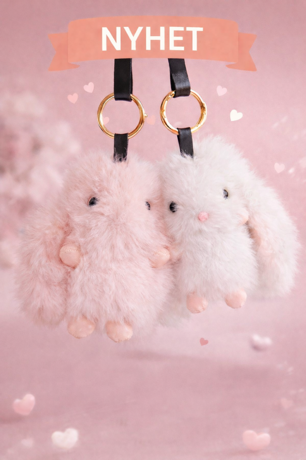 Fluffy Bunny Nyckelring
