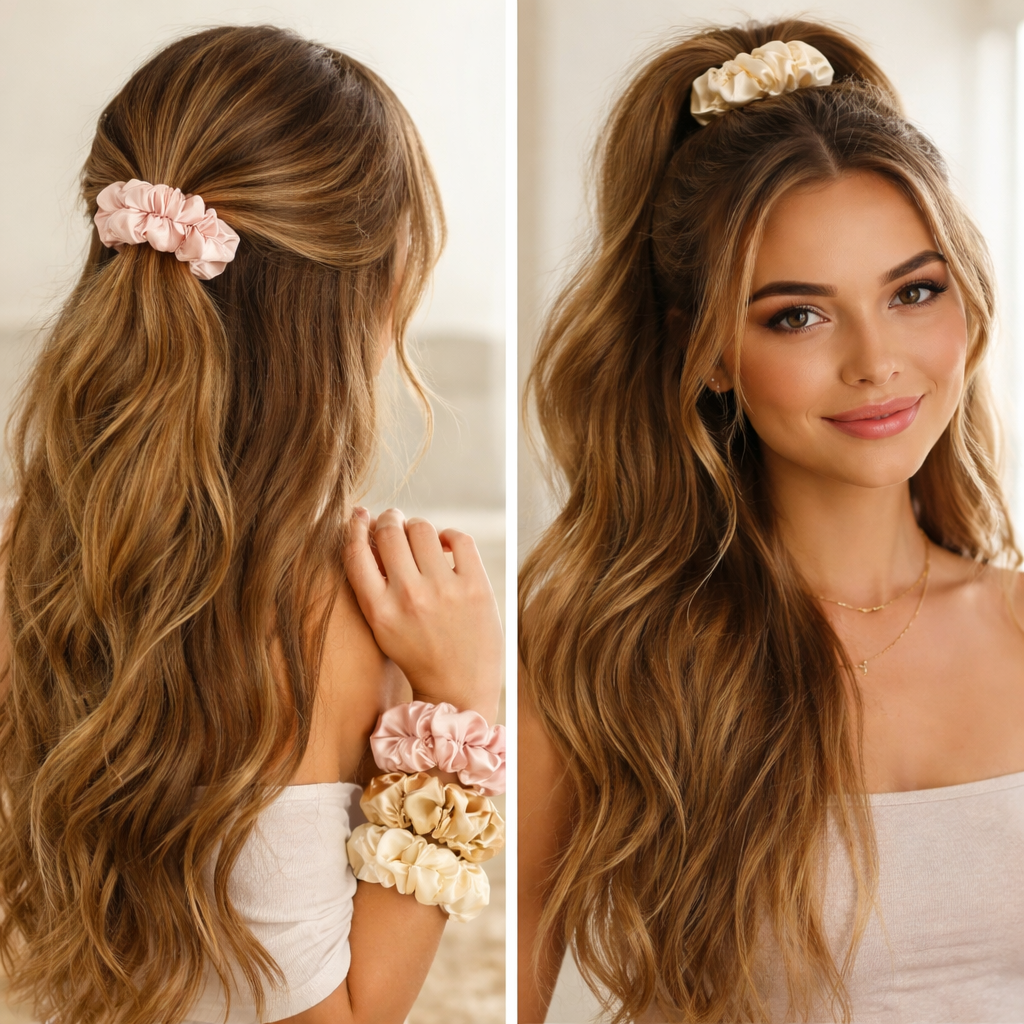 Satin scrunchies – mjuka hårsnoddar ✨