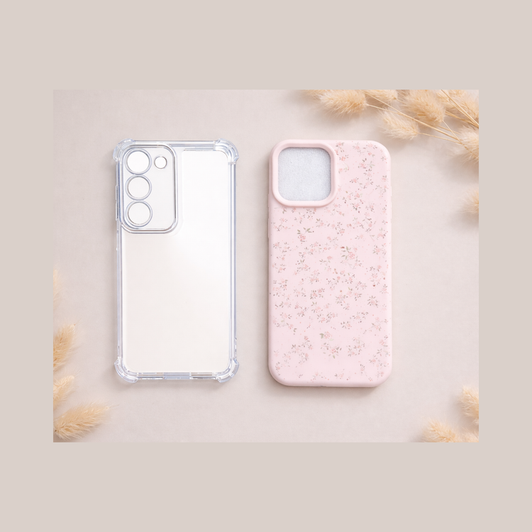 Mobilskal – Transparent & Blommigt