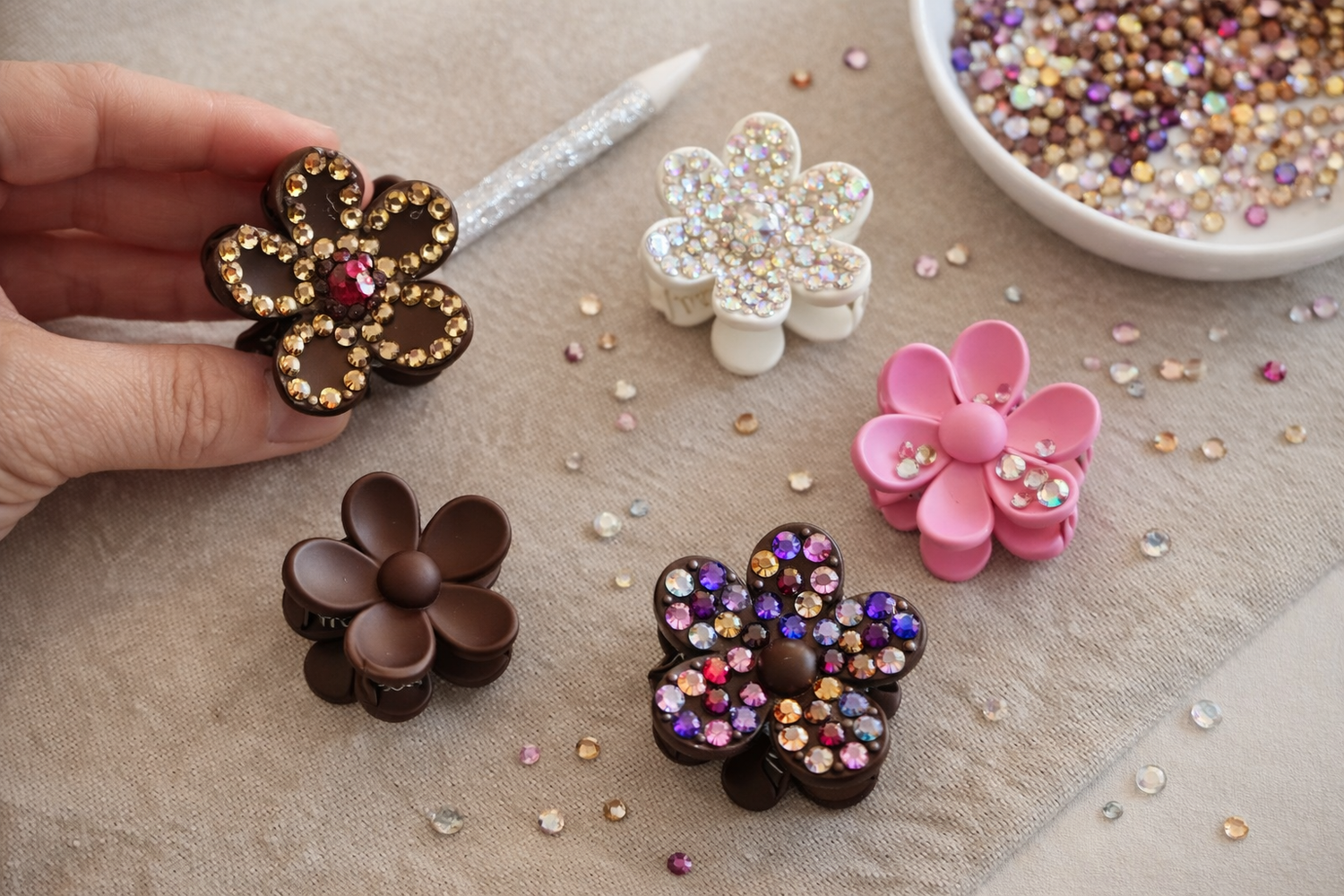 DIY Bling Hårklämmor Kit