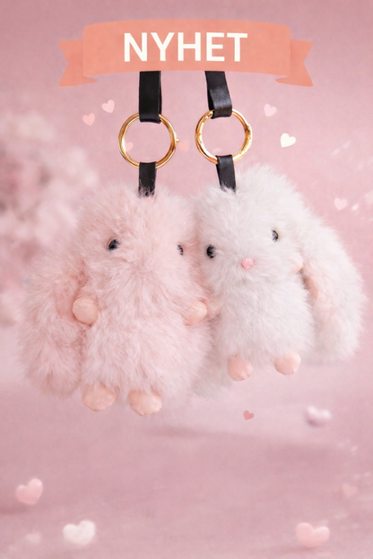 Fluffy Bunny Nyckelring