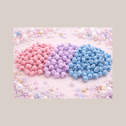 Pastellpärlor med rhinestones – 10 st