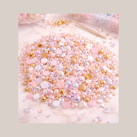 Pärlmix & Rhinestones - 40g
