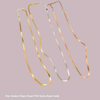 Snake chain halsband – guld, silver & rosé