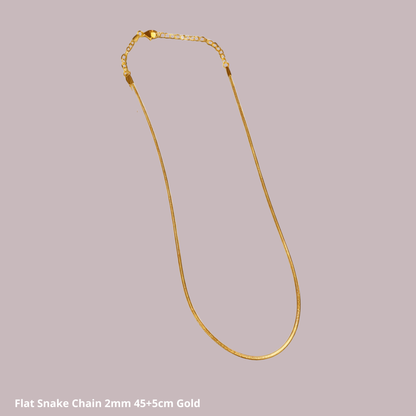 Snake chain halsband – guld, silver & rosé