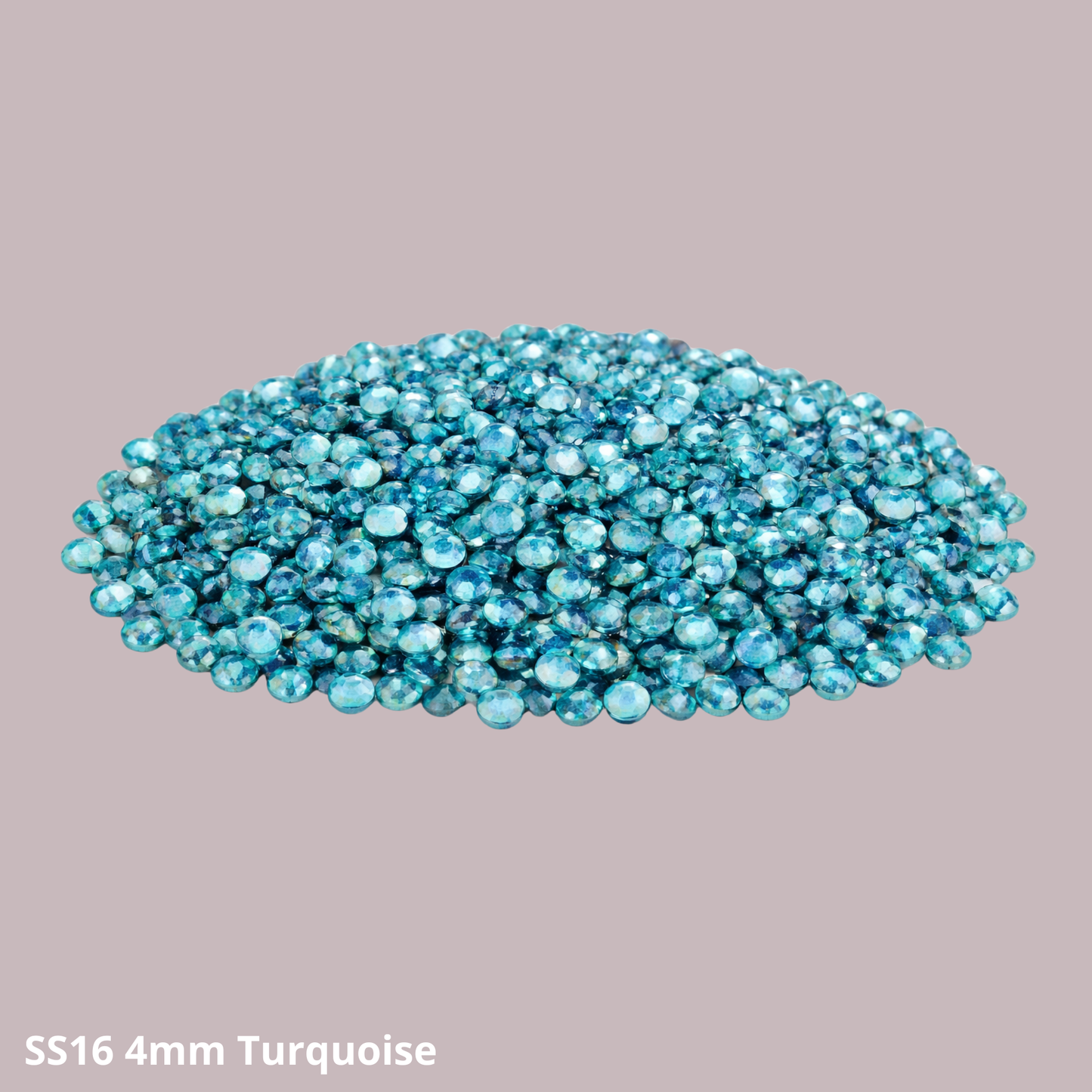 Rhinestones SS16 4mm – Turquoise | Flatback glas