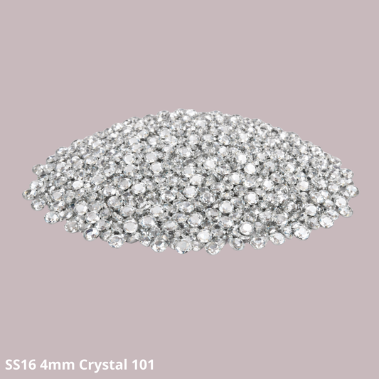 Rhinestones SS16 4mm – Crystal 101 | Flatback glas
