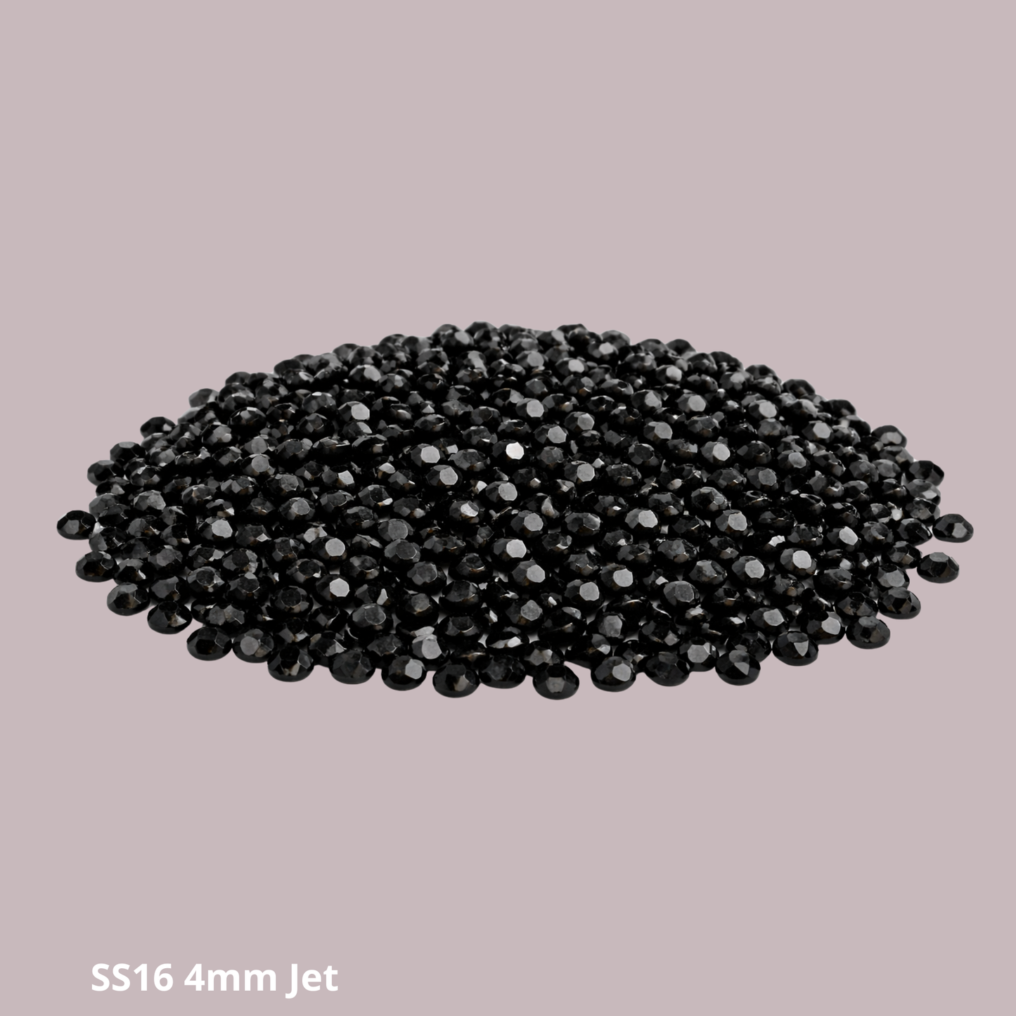 Rhinestones SS16 4mm – Jet (Svart) | Flatback glas
