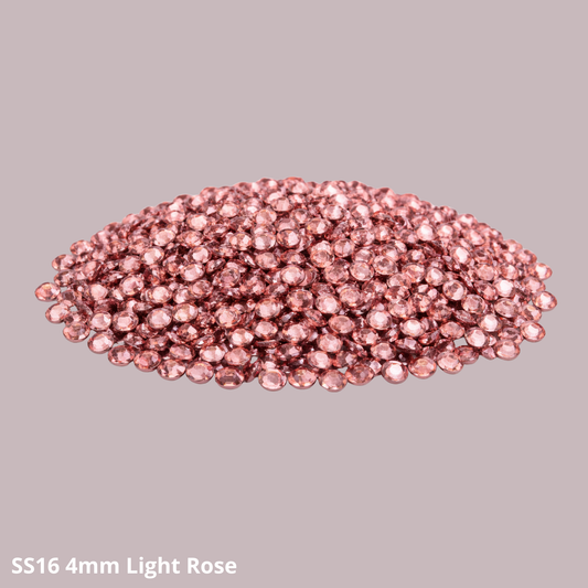 Rhinestones SS16 4mm – Light Rose | Flatback glas