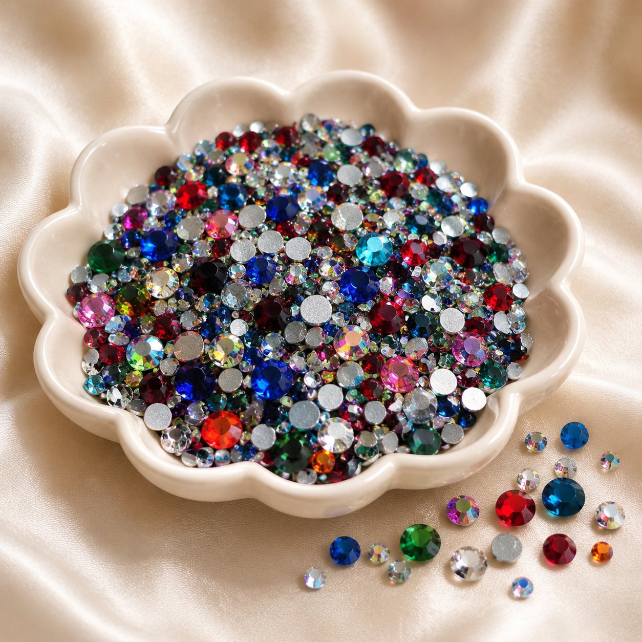 Rhinestones i resin – blandade färger och storlekar – 1 440 st